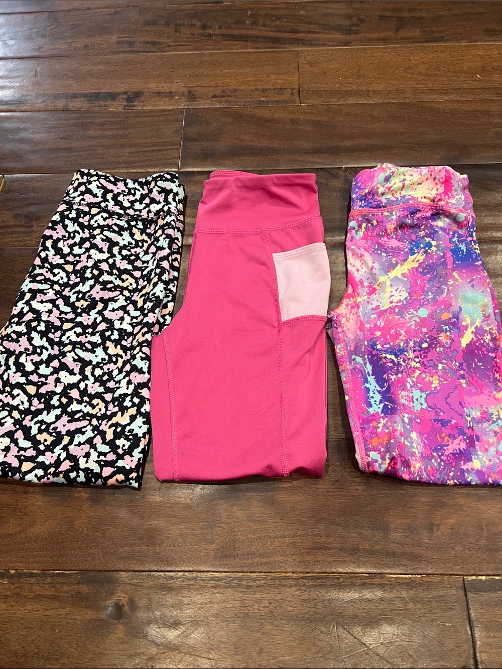 Girls' Pink Active Leggings with Side Pocket bundle of 3 - Kids Bottoms